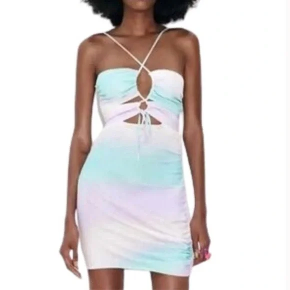 Zara Ruched Gradient Mini Dress - Picture 3 of 3